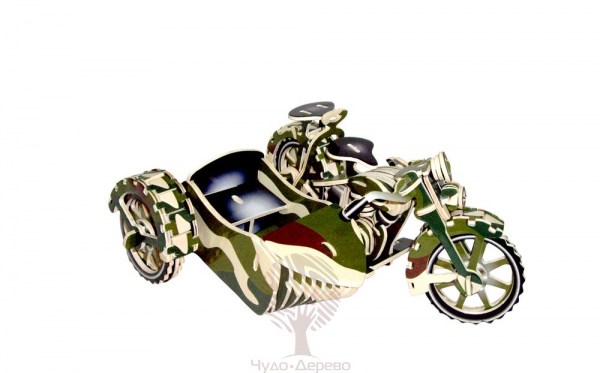 Мотоцикл с коляской (цветной), арт.: PC124